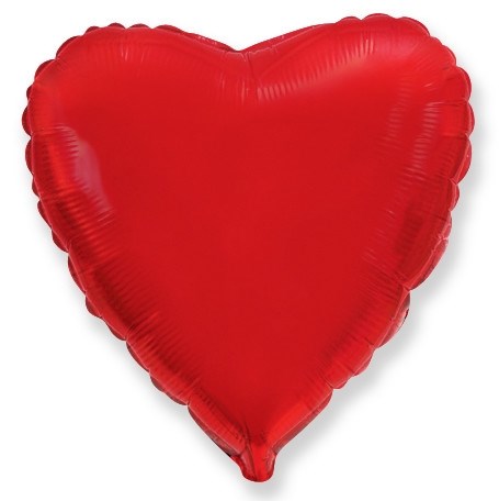 Фольгированный воздушный шар сердце 46 см "Красный" - фото 4976