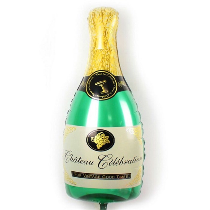 Воздушный шар "Бутылка шампанского" зеленый - фото 5091