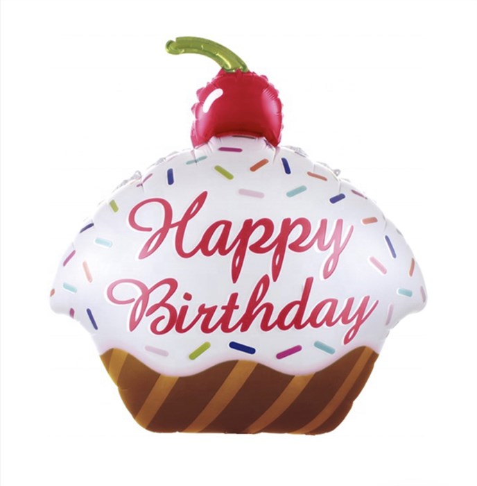 Воздушный шар кекс “Happy birthday” - фото 6693