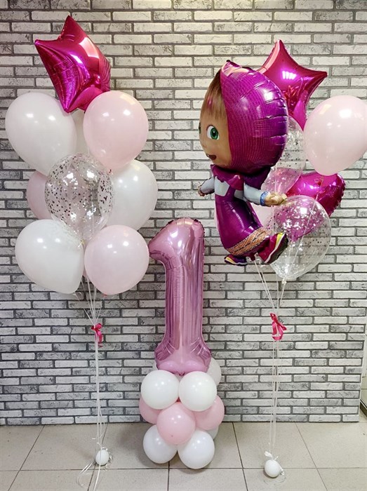 Воздушные шары на день рождения с цифрой «Маша» - фото 7524