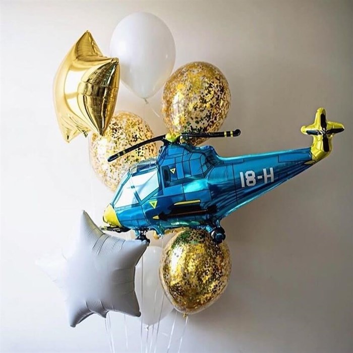 Связка воздушных шаров «Вертолёт» - фото 7668