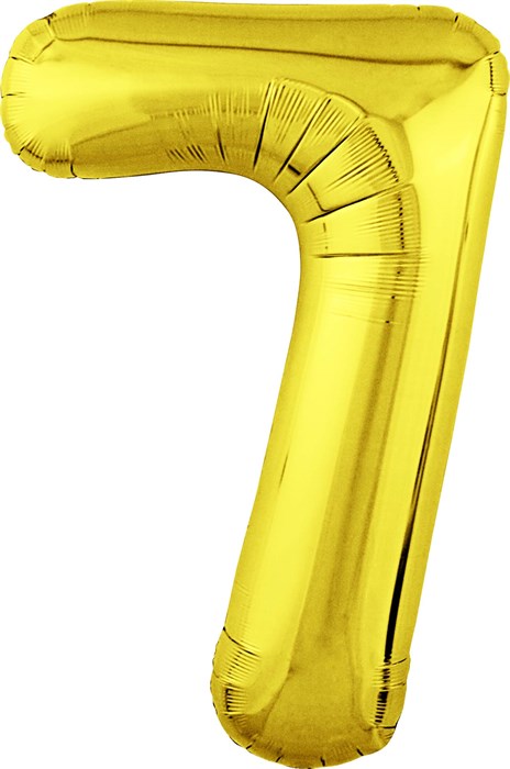 Воздушный шар цифра "7",102 см золото - фото 9052