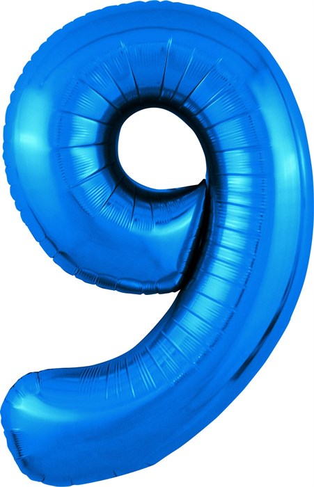 Воздушный шар цифра "9",102 см синий - фото 9201