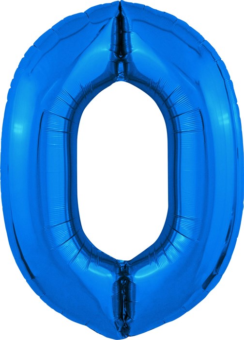 Воздушный шар цифра "0",102 см синий - фото 9277