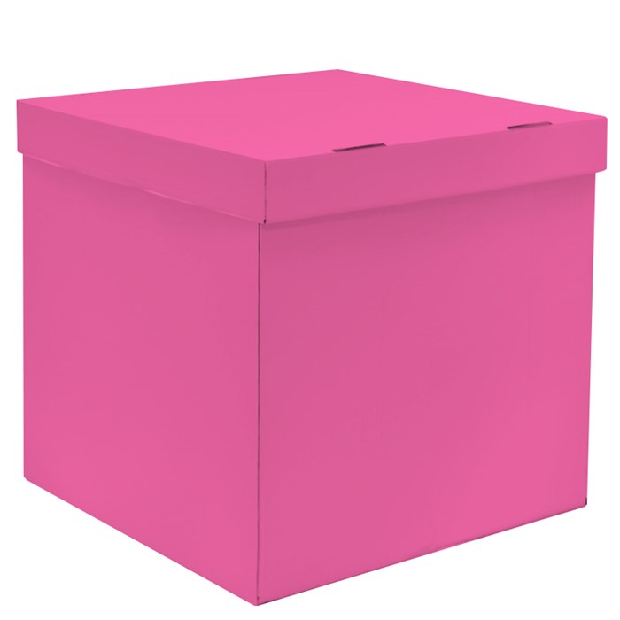 Коробка для воздушных шаров розовая 60х60х60 см - фото 9384
