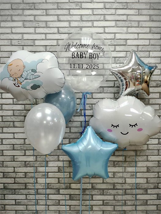 Набор воздушных шаров на выписку "Небо со звездами" 3462