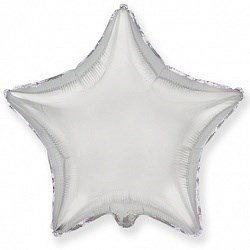 Воздушный шар звезда 46 см "Серебро"