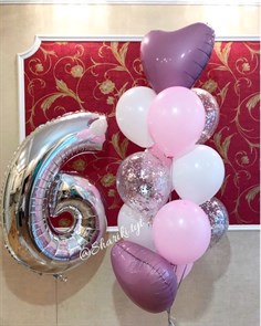 Композиция из воздушных шаров на день рождения  6 лет