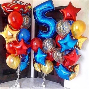 Воздушные шары на день рождения для мальчика с цифрой.