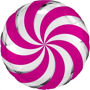Воздушный шар круг 46см "леденец" малиновый