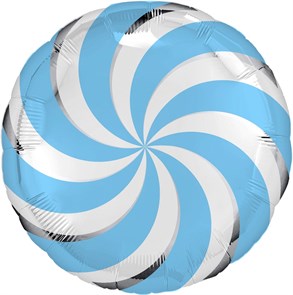 Воздушный шар круг 46см "леденец" голубой