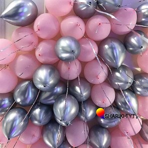 50 воздушных шаров хром и пастель