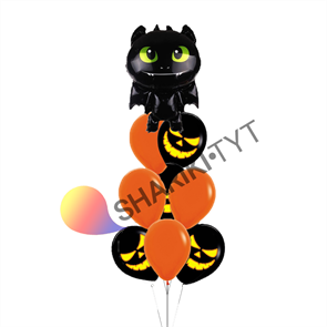 Набор воздушных шаров «Чёрный дракон» на Хэллоуин