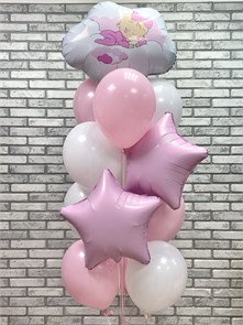 Фонтан из воздушных шаров на выписку 