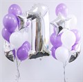 Набор воздушных шаров на день рождения "Фиолетовое поздравление" - фото 4949