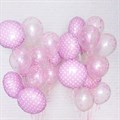 Воздушный шар круг 46см "горошек" розовый 1906