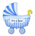 Мини шар на выписку мальчика "Коляска на палочке" 2626