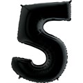 Воздушный шар цифра "5",102 см черный - фото 8872